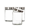 Vorratsgläser 3x 1,25 Liter Glas Schraubglas Lebensmittelglas Edelstahldeckel mit Schraubverschluss  17 x 11 cm Vorratsglas 2