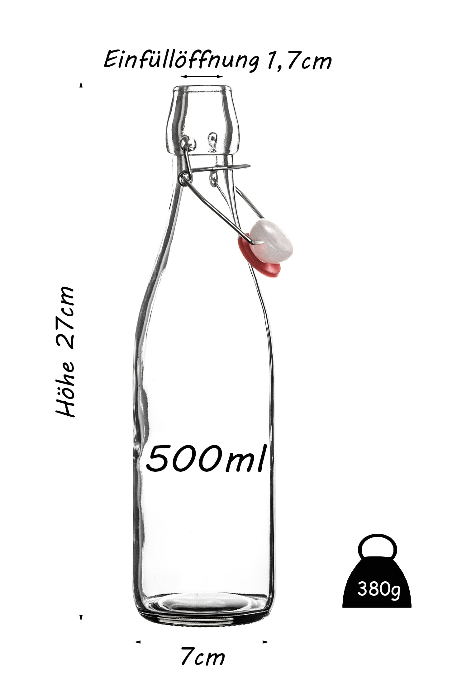 10x Glasflasche 500ml Bügelverschluss Milchflasche Saftflasche Ölflasche Bügelverschlussflasche 5