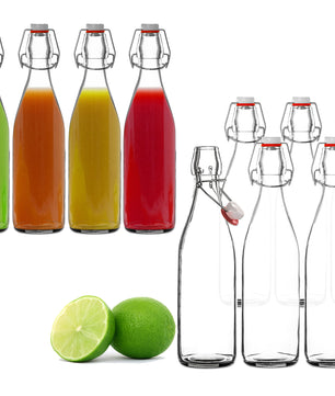 6x Glasflasche 500ml Bügelverschluss Milchflasche Saftflasche Ölflasche Bügelverschlussflasche