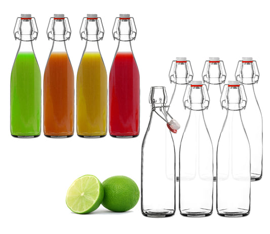 6x Glasflasche 500ml Bügelverschluss Milchflasche Saftflasche Ölflasche Bügelverschlussflasche
