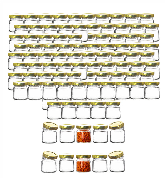 BigDean 100x kleine Marmeladengläser 53 ml - Made in Germany - Gläschen mit Schraub-Deckel - Mini Einmachgläser - Honiggläser - Probiergläser für Gastgeschenke & Hochzeit image 1