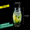 Trinkgläser im Ananas-Design 700ml [4er Set] aus 100% Recyclingglas | Partygläser für Longdrinks 4