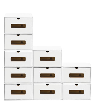 Schubladenbox Pappe 10x mit Sichtfenster stapelbar