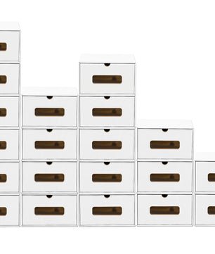 Schubladenbox Pappe 20x mit Sichtfenster stapelbar