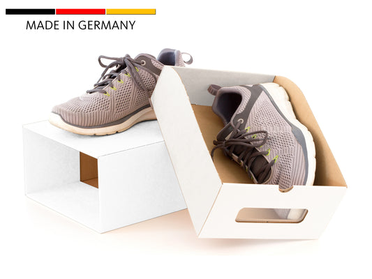 BigDean 30x Schuhaufbewahrung WEISS mit Sichtfenster Aufbewahrungsbox Stapelbar Storage Box Schuhbox Schuhkarton Schuhschachtel Allzweckbox Schublade Pappe aus Kraftpapier image 2