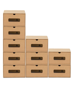 Schubladenbox Pappe 10x mit Sichtfenster stapelbar