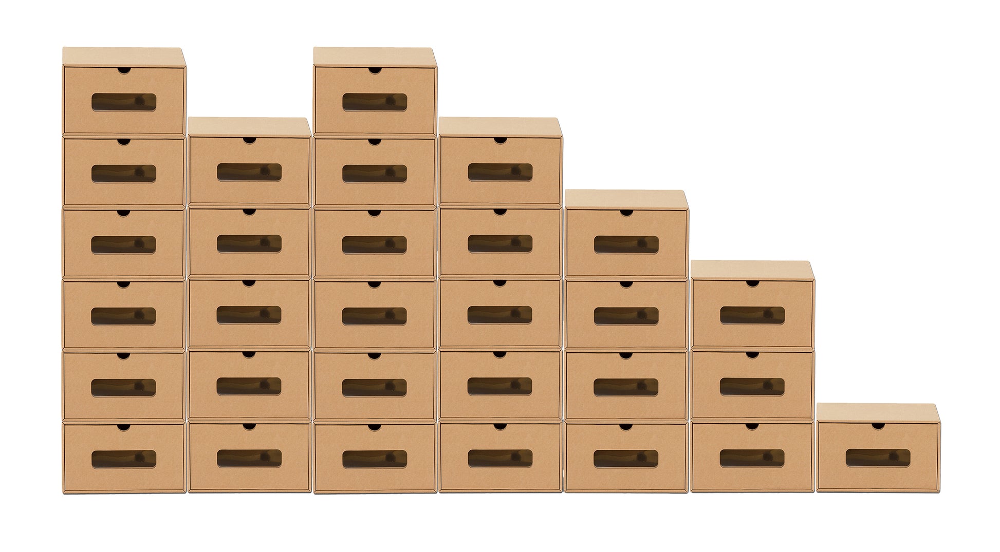 Schubladenbox Pappe 30x mit Sichtfenster stapelbar