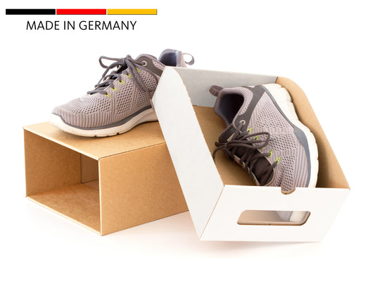 BigDean 20x Schuhaufbewahrung BRAUN/WEISS mit Sichtfenster Aufbewahrungsbox Stapelbar Storage Box Schuhbox Schuhkarton Schuhschachtel Allzweckbox Schublade Pappe aus Kraftpapier image 2