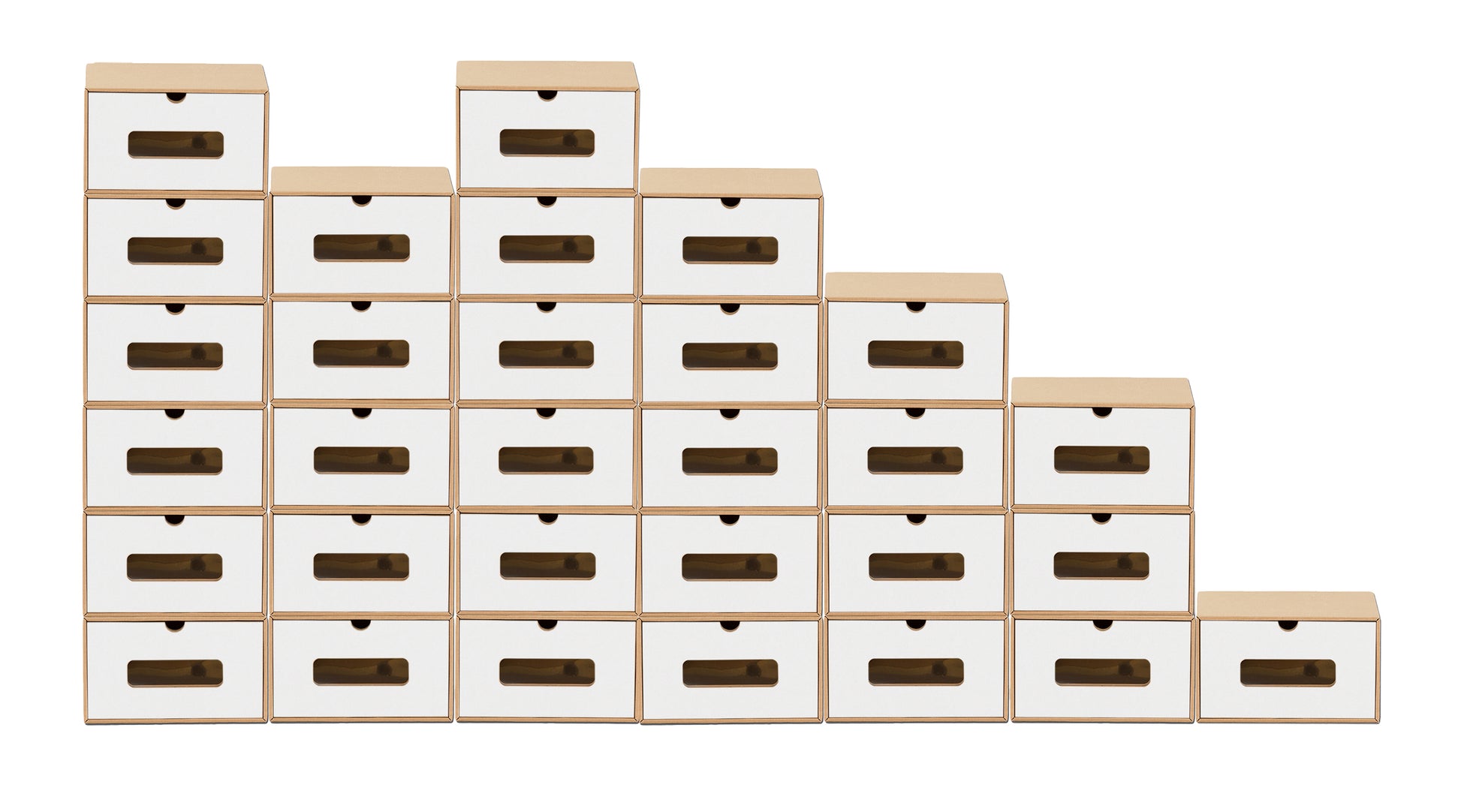 Schubladenbox Pappe 30x mit Sichtfenster stapelbar