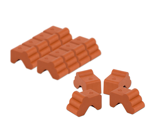 12x Blumentopf Füßchen Terracotta Braun Pflanzkübel Untersetzer extra stabile Kunststoff Füße 