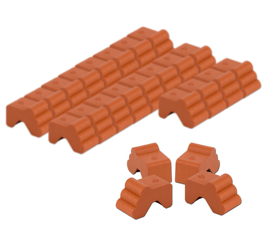 24x Blumentopf Füßchen Terracotta Braun Pflanzkübel Untersetzer extra stabile Kunststoff Füße 