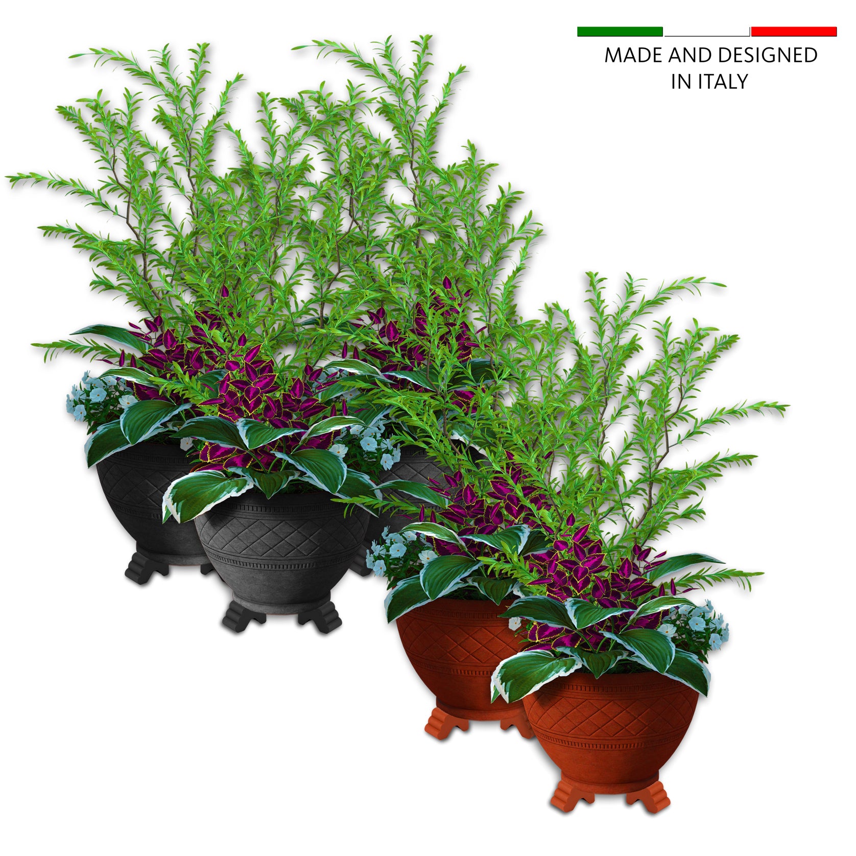 24x Blumentopf Füßchen Anthrazit Pflanzkübel Untersetzer extra stabile Kunststoff Füße  3