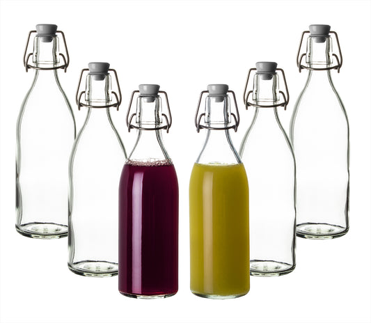 BigDean 6x Glasflaschen mit Bügelverschluss 500ml - Hochwertige Qualität Made in Germany - Bügelflaschen Likörflaschen Einmachflaschen Flaschen zum Befüllen & Einkochen image 1