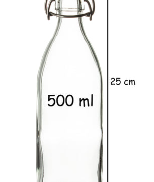 6x Glasflasche mit Bügelverschluss 500ml Draht-Bügelflasche zum Einkochen 5