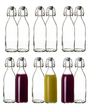 12x Glasflasche mit Bügelverschluss 500ml Draht-Bügelflasche zum Einkochen