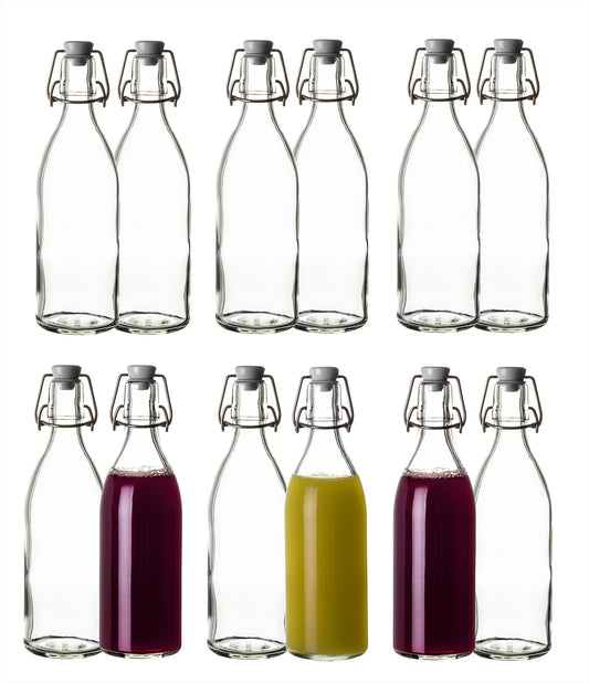 BigDean 12x Glasflaschen mit Bügelverschluss 500ml - Hochwertige Qualität Made in Germany - Bügelflaschen Likörflaschen Einmachflaschen Flaschen zum Befüllen & Einkochen image 1