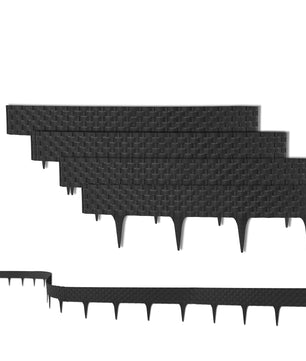 3,2 m Rasenkante mit 4 Elemente á 80 cm Biegbarer Kunststoff in Rattan-Design Beeteinfassung