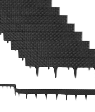 12,8 m Rasenkante mit 16 Elemente á 800 cm Biegbarer Kunststoff in Rattan-Design Beeteinfassung
