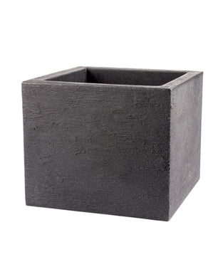 Pflanzkübel 39x39 cm groß - Granitstein-Optik in Anthrazit - Für Außen, frostsicher   wasserdicht