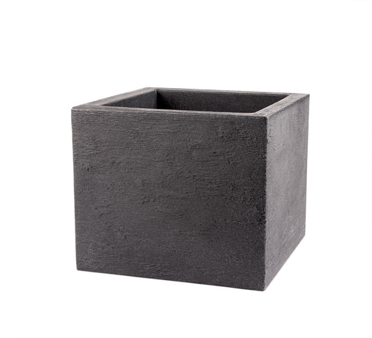 BigDean Pflanzkübel 39x39 cm groß - Granitstein-Optik in Anthrazit - Für Außen, frostsicher & wasserdicht - XXL Pflanztopf, Blumenkübel, Blumentopf für Terrasse & Balkon image 1