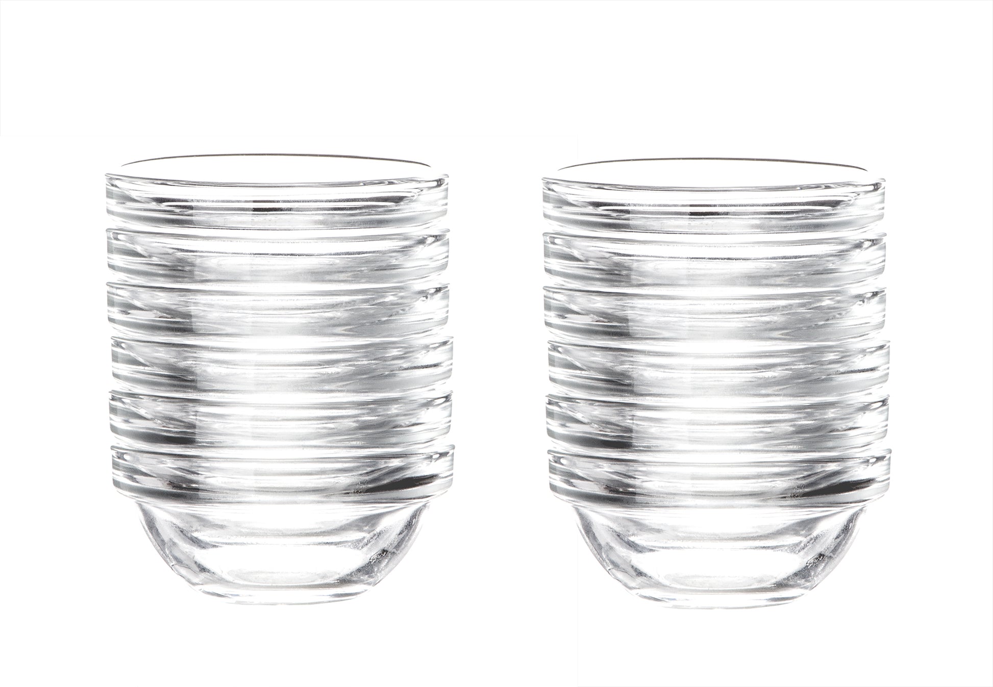 12x Dipschalen Ø 6 cm aus gehärtetem Glas 30ml  - Für Dip, Marmelade, Konfitüre - Stapelbar  2