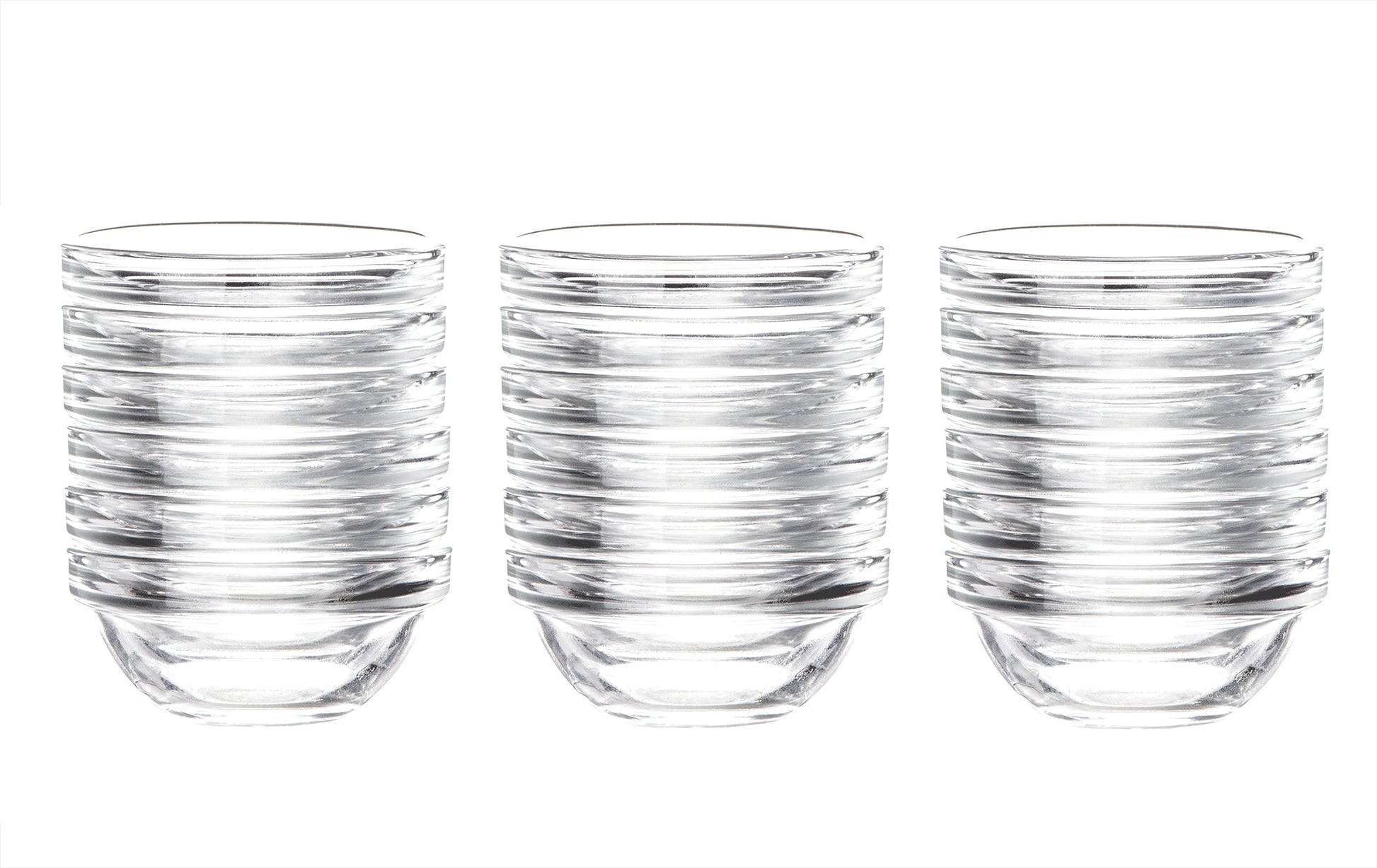 18x Dipschalen Ø 6 cm aus gehärtetem Glas 30ml - Für Dip, Marmelade, Konfitüre - Stapelbar - 2