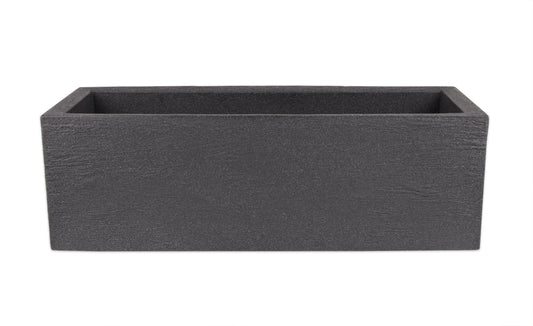 BigDean Pflanzkübel 80x30 cm groß - Granitstein-Optik in Anthrazit - Für Außen, frostsicher & wasserdicht - XXL Pflanztopf, Blumenkübel, Blumentopf für Terrasse & Balkon image 1
