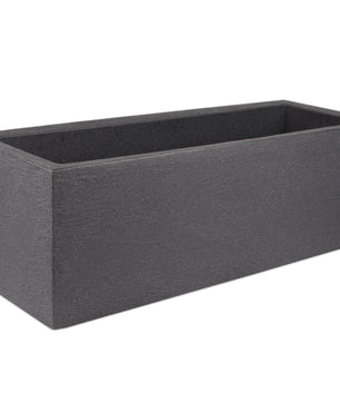 Pflanzkübel 80x30 cm groß - Granitstein-Optik in Anthrazit - Für Außen, frostsicher & wasserdicht 4