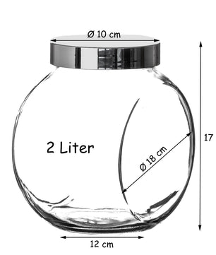 2 Liter Bonbonglas mit Schraubdeckel Candy-Glas groß made in Germany 5