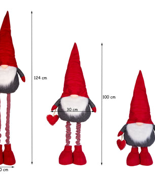 XXL Wichtel aus Filz mit Teleskop-Beinen 90-120 cm groß, 1,2 kg schwer - Deko-Figur für Weihnachten 4
