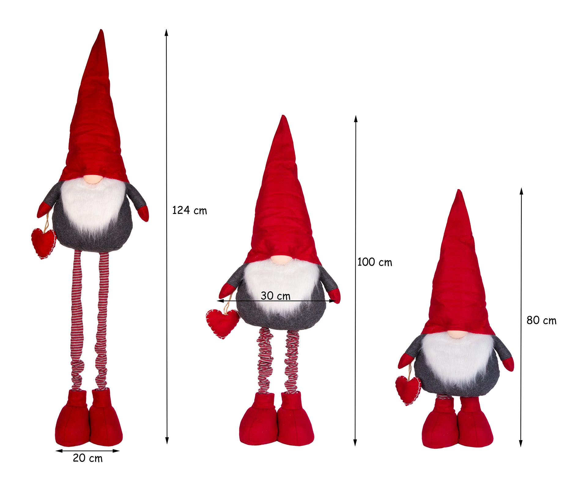 XXL Wichtel aus Filz mit Teleskop-Beinen 90-120 cm groß, 1,2 kg schwer - Deko-Figur für Weihnachten 4