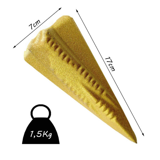  3x Holz-Spaltgranate 17 x 7 cm - 1,5 kg schwer - Massiv & sicher - Spaltkeil Holzspalter   2