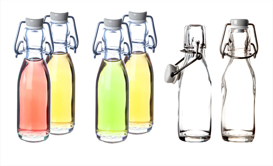 6x Glasflaschen mit Bügelverschluss 200 ml - Draht-Bügelflasche zum Ansetzen von Ölen, Alkohol 2