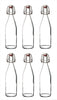 6x Glasflaschen mit Porzellan-Bügelverschluss 500 ml - Draht-Bügelflasche zum Ansetzen von Ölen, Alkohol, Likören, Säften - Luftdicht - Made in Germany