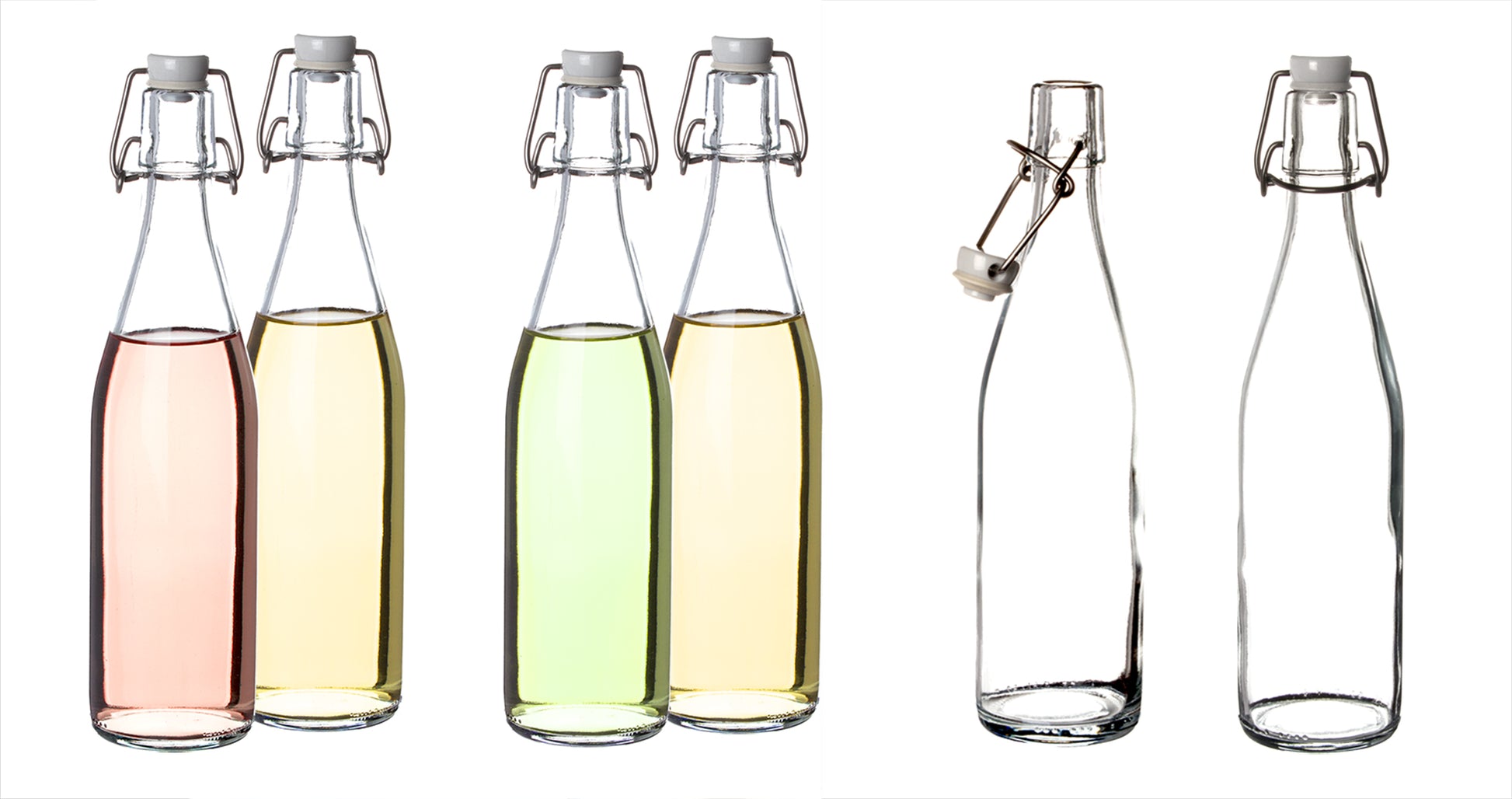 6x Glasflaschen mit Bügelverschluss 500 ml - Draht-Bügelflasche zum Ansetzen von Ölen, Alkohol 2