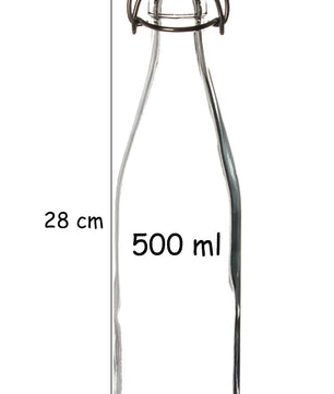6x Glasflaschen mit Bügelverschluss 500 ml - Draht-Bügelflasche zum Ansetzen von Ölen, Alkohol 6