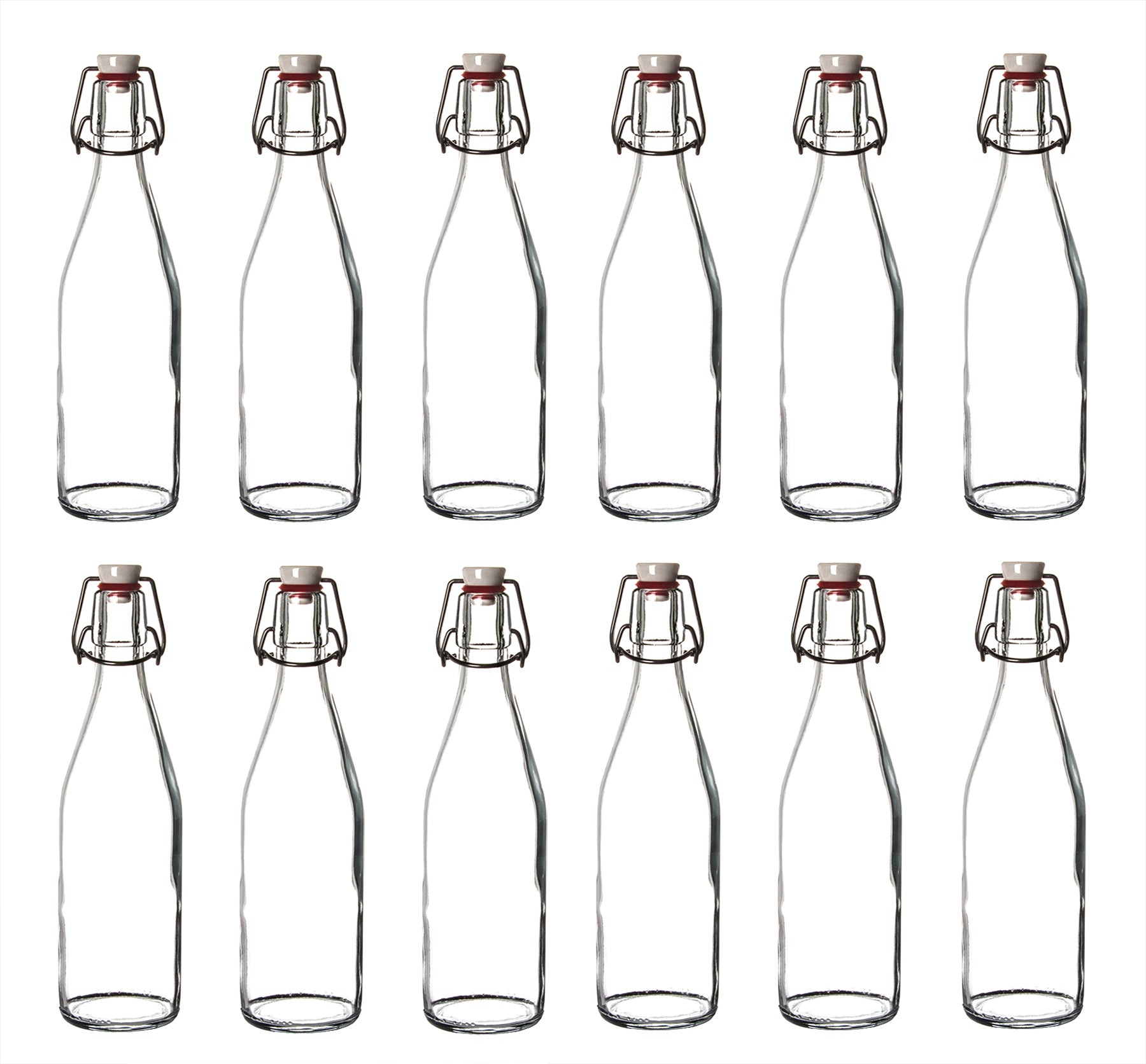 12x Glasflaschen mit Porzellan-Bügelverschluss 500 ml - Draht-Bügelflasche zum Ansetzen von Ölen 2