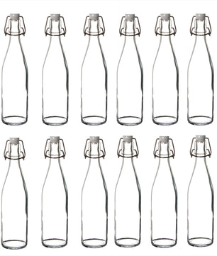 12x Glasflaschen mit Bügelverschluss 500 ml - Draht-Bügelflasche zum Ansetzen von Ölen, Alkohol 2