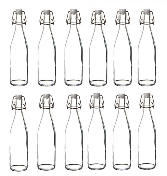 12x Glasflaschen mit Bügelverschluss 500 ml - Draht-Bügelflasche zum Ansetzen von Ölen, Alkohol 2