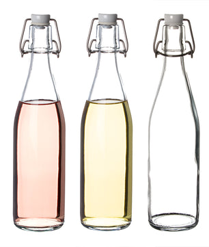 12x Glasflaschen mit Bügelverschluss 500 ml - Draht-Bügelflasche zum Ansetzen von Ölen, Alkohol 5