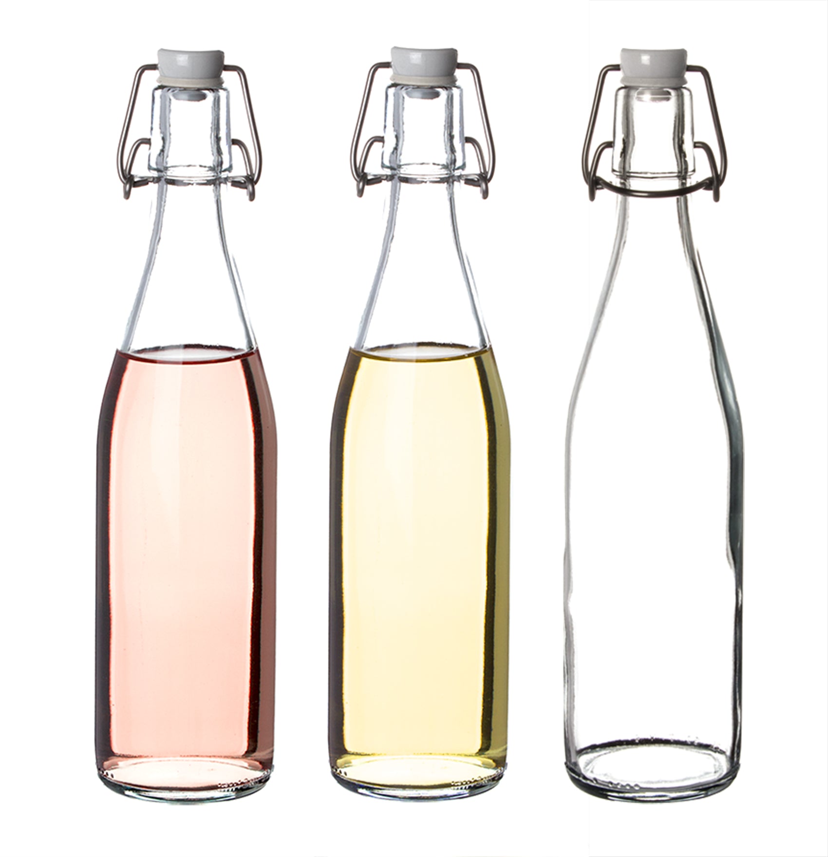 12x Glasflaschen mit Bügelverschluss 500 ml - Draht-Bügelflasche zum Ansetzen von Ölen, Alkohol 5