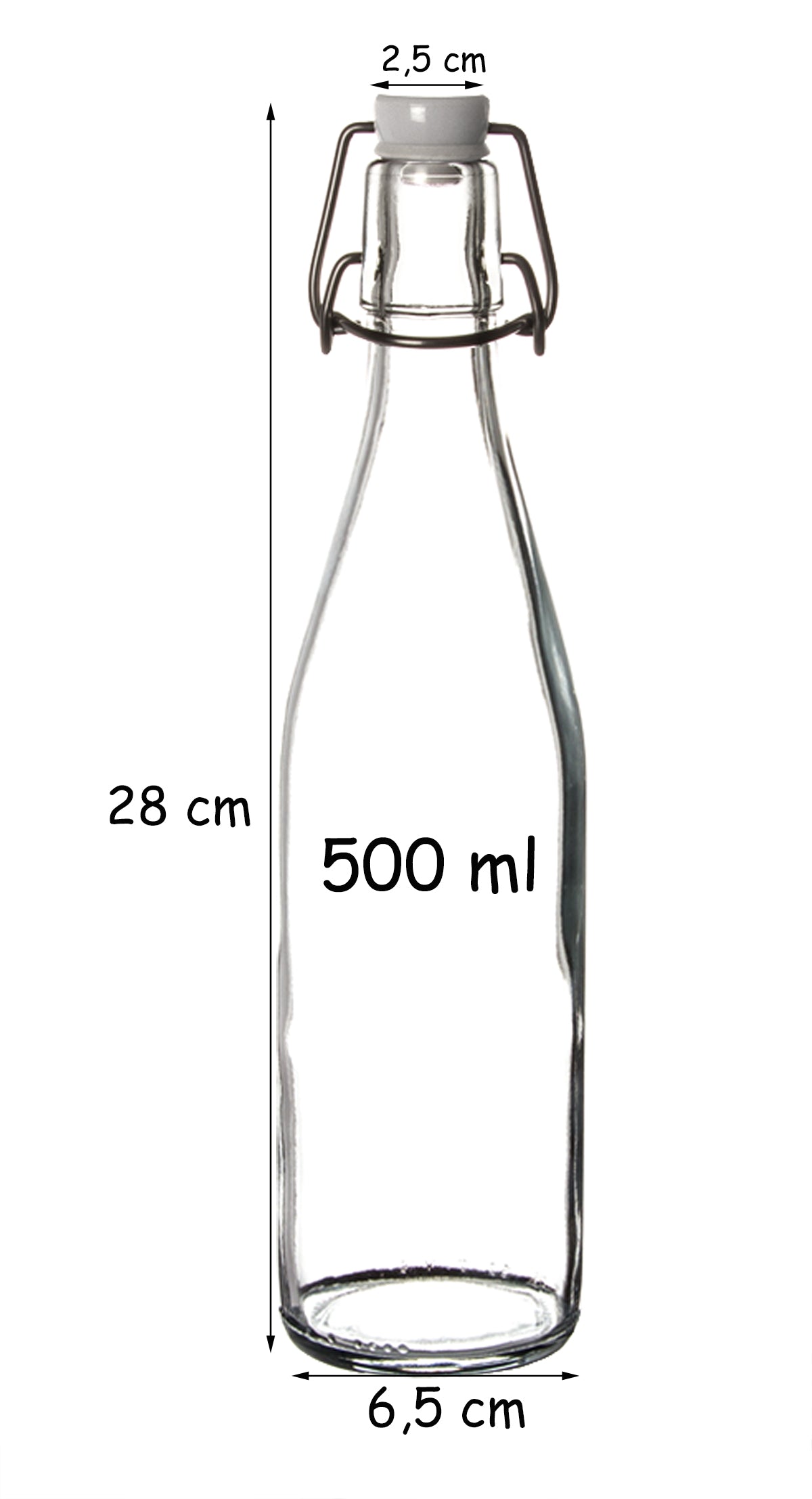 12x Glasflaschen mit Bügelverschluss 500 ml - Draht-Bügelflasche zum Ansetzen von Ölen, Alkohol 6