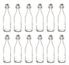 12x Glasflaschen mit Porzellan-Bügelverschluss 1000ml - 1 Liter Bügelflasche zum Befüllen 1