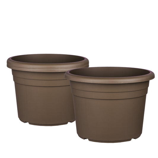 3x Blumentopf Ø 15 cm Farbe Taupe Kunststoff Pflanztopf Containertopf Übertopf Pflanzkübel rund 15 x 11 cm