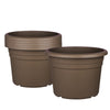 6x Blumentopf Ø 35 cm Farbe Taupe Kunststoff Pflanztopf Containertopf Übertopf Pflanzkübel rund 1