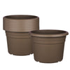 9x Blumentopf Ø 45 cm Farbe Taupe Kunststoff Pflanztopf Containertopf Übertopf Pflanzkübel rund 45 x 32 cm