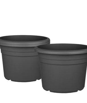 3x Blumentopf Ø 20 cm Farbe Anthrazit Kunststoff Pflanztopf Containertopf Übertopf Pflanzkübel rund