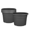 6x Blumentopf Ø 15 cm Farbe Anthrazit Kunststoff Pflanztopf Containertopf Übertopf Pflanzkübel rund 15 x 11 cm