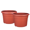 3x Blumentopf Ø 15 cm Farbe Terrakotta Kunststoff Pflanztopf Containertopf Übertopf Pflanzkübel rund 15 x 11 cm