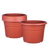 6x Blumentopf Ø 30 cm Farbe Terrakotta Kunststoff Pflanztopf Containertopf Übertopf Pflanzkübel rund 30 x 21 cm